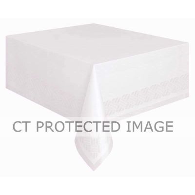 54x108 Inch White Plastic Lined Tablecover