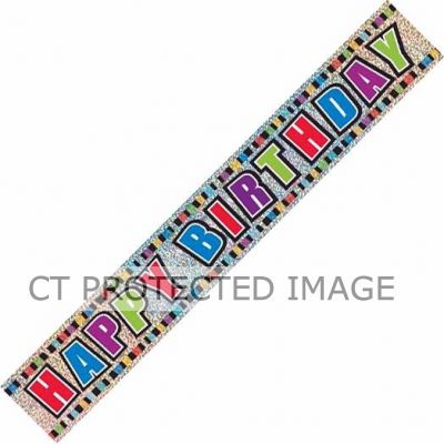 12ft Birthday Colours Prismatic Banner