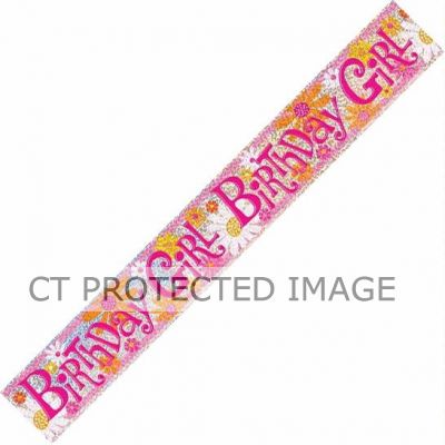 12ft Birthday Girl Prismatic Banner