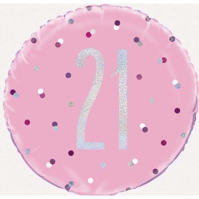 18 Inch Glitz Pink 21 Foil Balloon