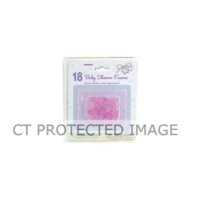  1 Inch Pink Crystal Pacifiers (pack quantity 18) 