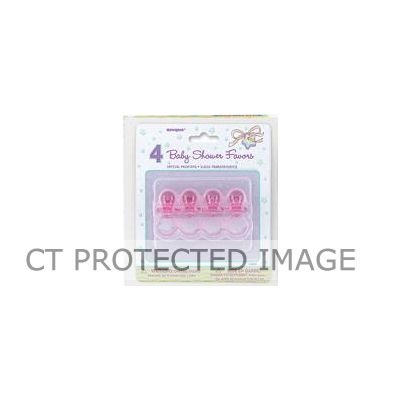  2 Inch Pink Crystal Pacifiers (pack quantity 4) 