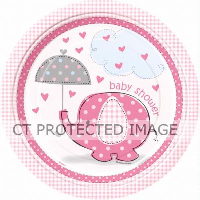  Umbrellaphants Pink 9 Inch Plates (pack quantity 8) 