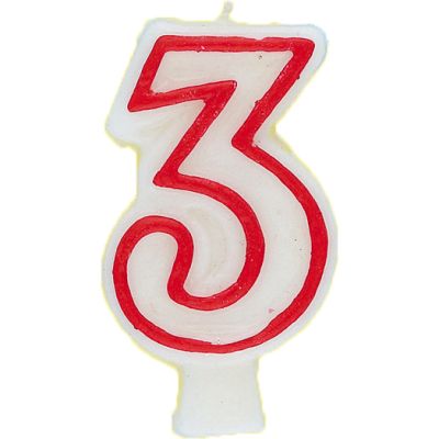 Deluxe Numeral Number3 Birthday Candle