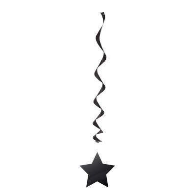  36 Inch Black Stars Swirl Decs (pack quantity 3) 