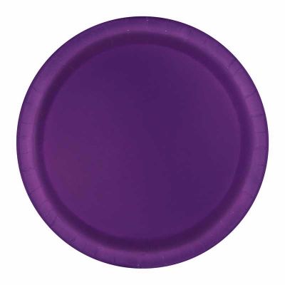  7 Inch Deep Purple Plates (pack quantity 20) 