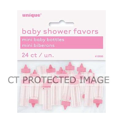  Pink Mini Baby Bottles (pack quantity 24) 