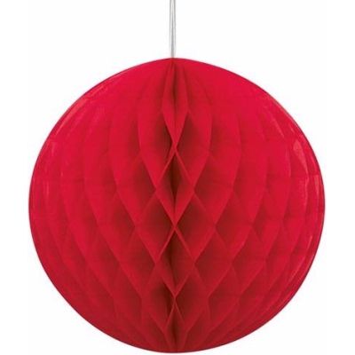 8 Inch Ruby Red Honeycomb Ball