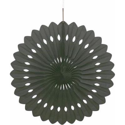 16 Inch Midnight Black Decorative Fan