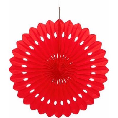 16 Inch Ruby Red Decorative Fan
