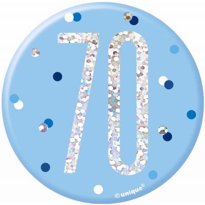 3 Inch Glitz Blue 70 Badge