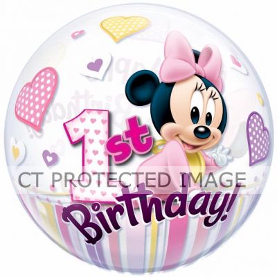 Minnie Mouse 1st Birthday 22 Inch Bubble