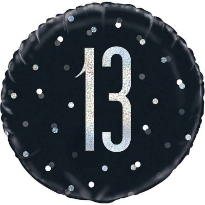 Black Glitz 13 Foil Balloon