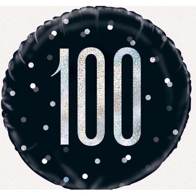 Black Glitz 100 Foil Balloon