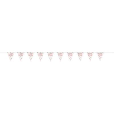 Glitz Rose Gold Birthday Pennant Banner