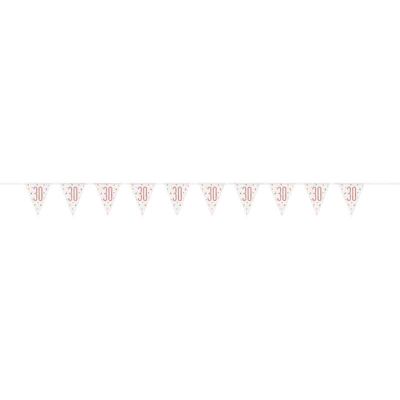 Glitz Rose Gold 30 Pennant Banner