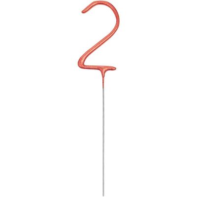 7 Inch Numeral 2 Rose Gold Glitz Sparkler