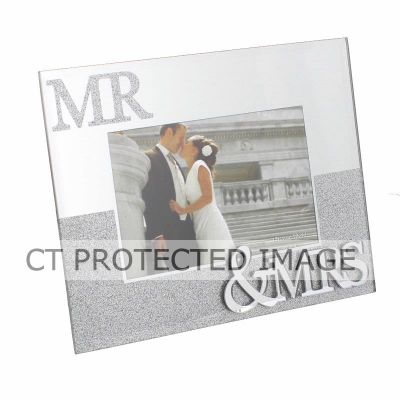 Glitter Mirror Mr & Mrs 6x4 Inch Frame