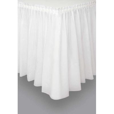 White Plastic Tableskirt