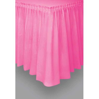Hot Pink Plastic Table Skirt