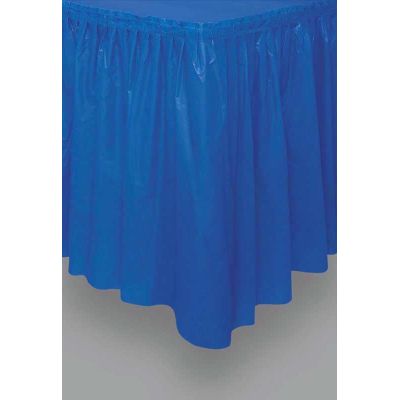 Royal Blue Plastic Tableskirt