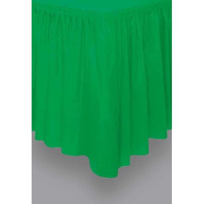 Emerald Green Plastic Table Skirt