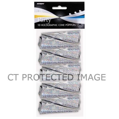  Silver Cone Poppers (pack quantity 10) 