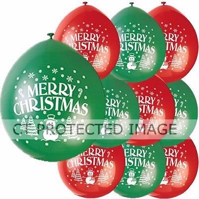  9 Inch Merry Christmas Balloons (pack quantity 10) 