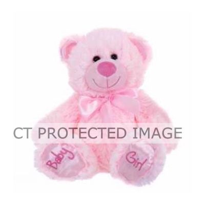 8 Inch Sittin Baby Girl Bear Pink