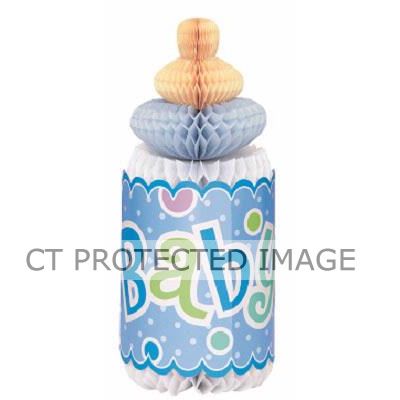 12 Inch Blue Dots Baby Shower Bottle Honeycomb Centrepiece