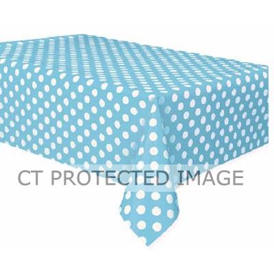 Powder Blue Dots Table Cover