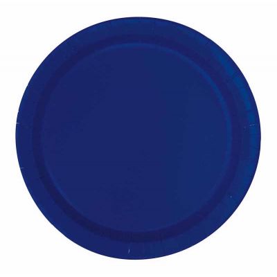  7 Inch True Navy Blue Plates (pack quantity 20) 