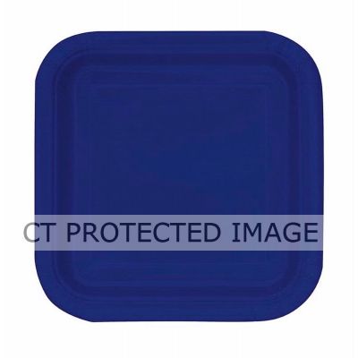 7 Inch True Navy Blue Square Plates (pack quantity 16) 