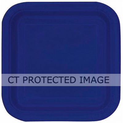  9 Inch True Navy Blue Square Plates (pack quantity 14) 