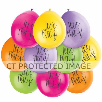  9 Inch Lets Party Balloons (pack quantity 10) 