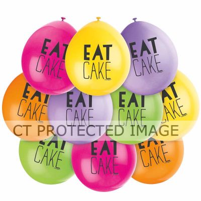  9 Inch Eat Cake Balloons (pack quantity 10) 
