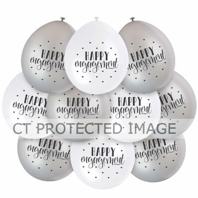  9 Inch Happy Engagement Balloons (pack quantity 10) 