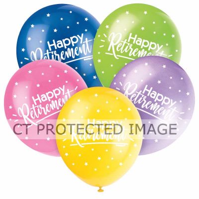  12 Inch Happy Retirement Balloons (pack quantity 5) 