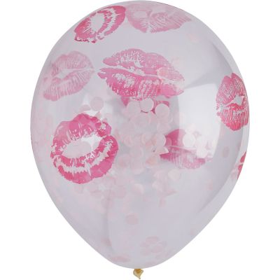 12 Inch Lips Confetti Balloons (pack quantity 5)