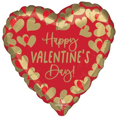 18 Inch Golden Happy Valentines Day