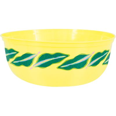 Tropical Leaves Yellow Plastic Bowl