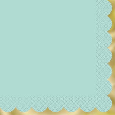 Light Blue Pastel Scalloped Napkins (pack quantity 20)