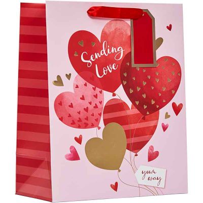 Sending Love Balloons Valentines Day Large Gift Bag 6s
