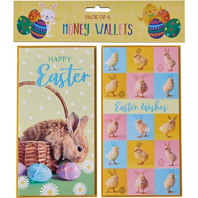 Easter Chick Bunny Money Wallets 12s (pack quantity 4)