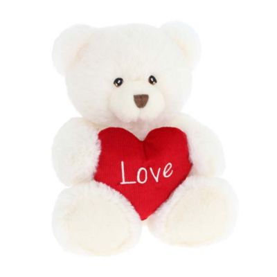 25cm Keeleco Cream Harry Bear With Heart