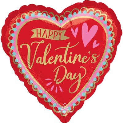 28 Inch Happy Valentines Day Artistic Affection Jumbo Heart Foil Balloon