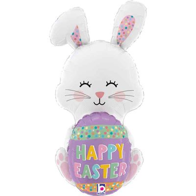 48 Inch Easter Egg Bunny Foil Balloon