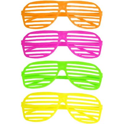 4assorted Adult Neon Shutter Glasses