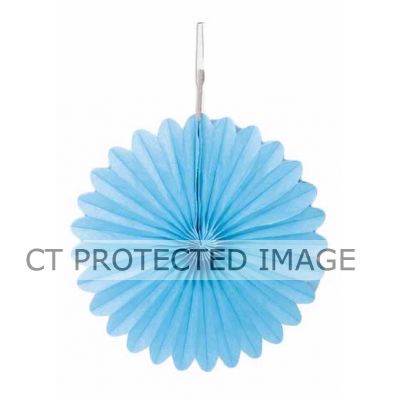6 Inch Powder Blue Decorative Fans (pack quantity 3)