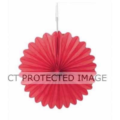 6 Inch Ruby Red Decorative Fans (pack quantity 3)